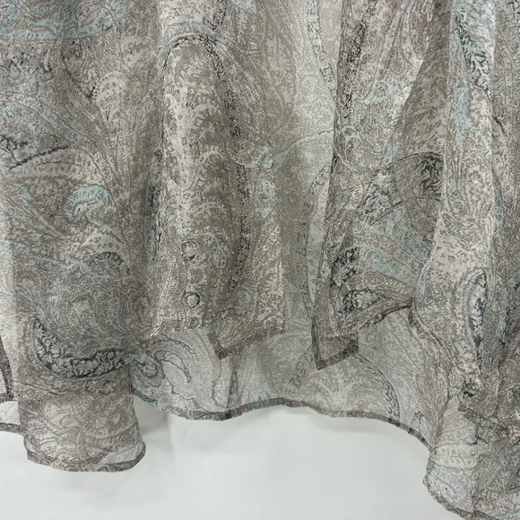 Eskander 100% Silk Sheer Organza Kimono Jacket Green Gray Paisley M/L $1000 - Picture 7 of 9